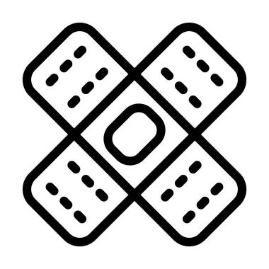 Kişisel ve ticari kullanım için yara bandı taşıyıcı kalınlığı çizgisi simgesi