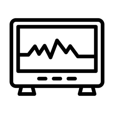 Kişisel ve ticari kullanım için ECG Makina Vektör Kalın Çizgi Simgesi