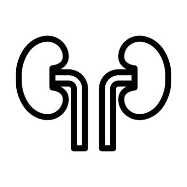 Kişisel ve ticari kullanım için Böbrek Vektörü Kalın Çizgi Simgesi