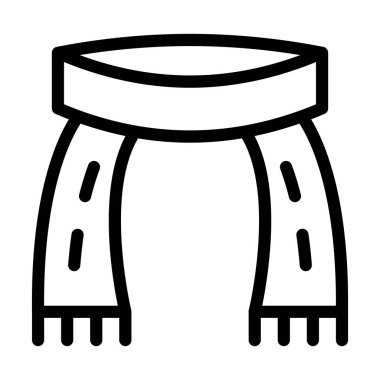 Eşarp Vektörü Kalın Çizgi Kişisel ve Ticari Kullanım Simgesi