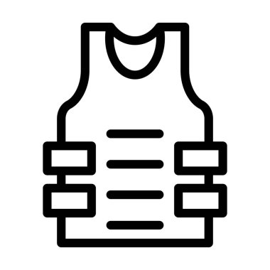 Kişisel ve ticari kullanım için Yelek Vektörü Kalın Çizgi Simgesi