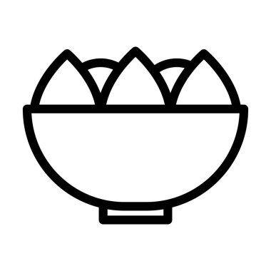 Kişisel ve ticari kullanım için Salata Kasesi Kalın Çizgi Simgesi