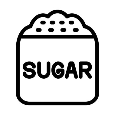 Şeker Torbası Vektör Kalın Çizgi Kişisel ve Ticari Kullanım Simgesi