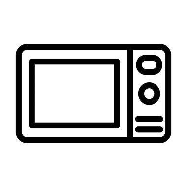 Kişisel ve Ticari Kullanım İçin Mikrodalga Vektör Kalın Çizgi Simgesi