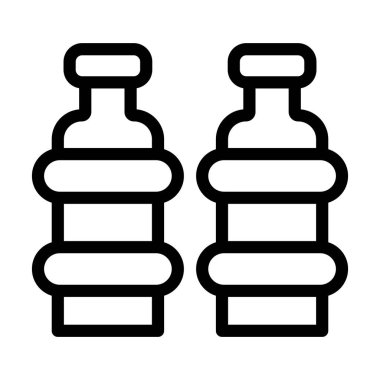 Kişisel ve ticari kullanım için İki Şişe Vektör Kalın Çizgi Simgesi