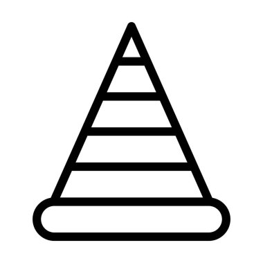 Kişisel ve ticari kullanım için Trafik Konisi Vektör Çizgisi Kalın Simgesi