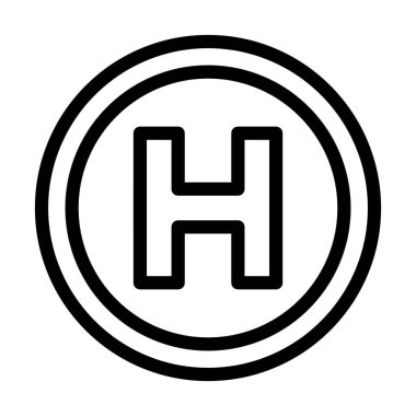 Kişisel ve ticari kullanım için Helipad Vector Kalın Çizgi Simgesi