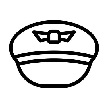 Pilot Şapka Kalın Hat Kişisel ve Ticari Kullanım Simgesi