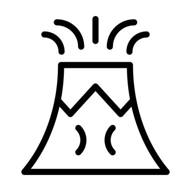 Kişisel ve ticari kullanım için Volkan Vektörü Kalın Çizgi Simgesi