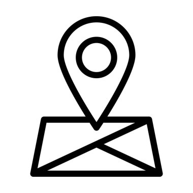 Kişisel ve ticari kullanım için GPS Vector Kalın Çizgi Simgesi