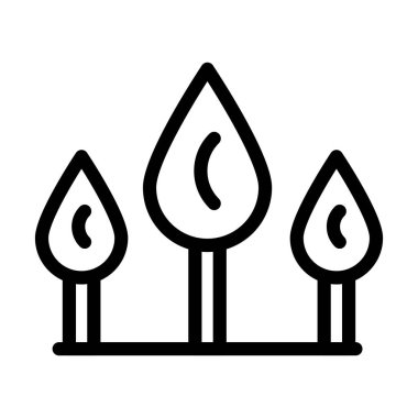 Orman Vektörü Kalın Çizgi Kişisel ve Ticari Kullanım Simgesi