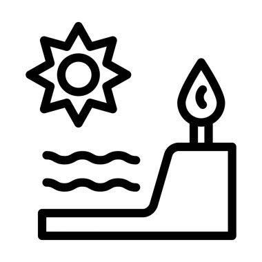 Sahil Vektörü Kalın Çizgi Kişisel ve Ticari Kullanım Simgesi