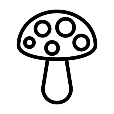 Kişisel ve Ticari Kullanım İçin Mantar Vektörü Kalın Çizgi Simgesi