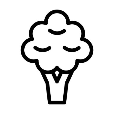 Brokoli Vektörü Kalın Çizgi Kişisel ve Ticari Kullanım Simgesi