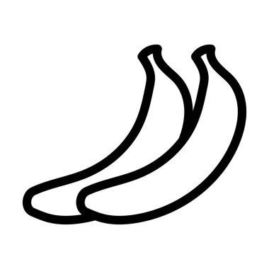 Muz Vektörü Kalın Çizgi Kişisel ve Ticari Kullanım Simgesi