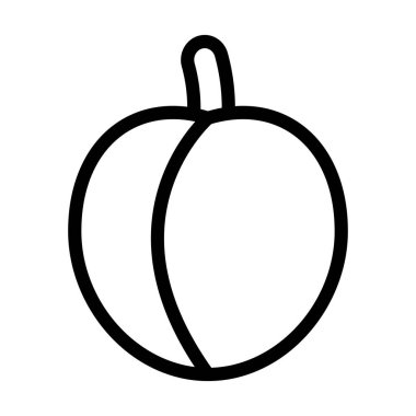 Kişisel ve Ticari Kullanım İçin Şeftali Vektörü Kalın Çizgi Simgesi