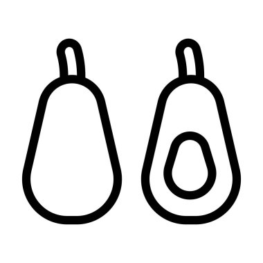 Kişisel ve Ticari Kullanım İçin Avokado Vektör Kalın Çizgi Simgesi