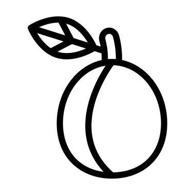 Kişisel ve ticari kullanım için Erik Vektörü Kalın Çizgi Simgesi