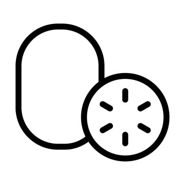 Kiwi Vektör Kalın Çizgi Kişisel ve Ticari Kullanım Simgesi