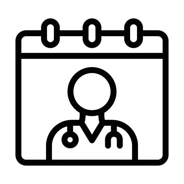 Doctor Visit Day Vector Thick Line Icon Personal Commercial Use — Stockový vektor