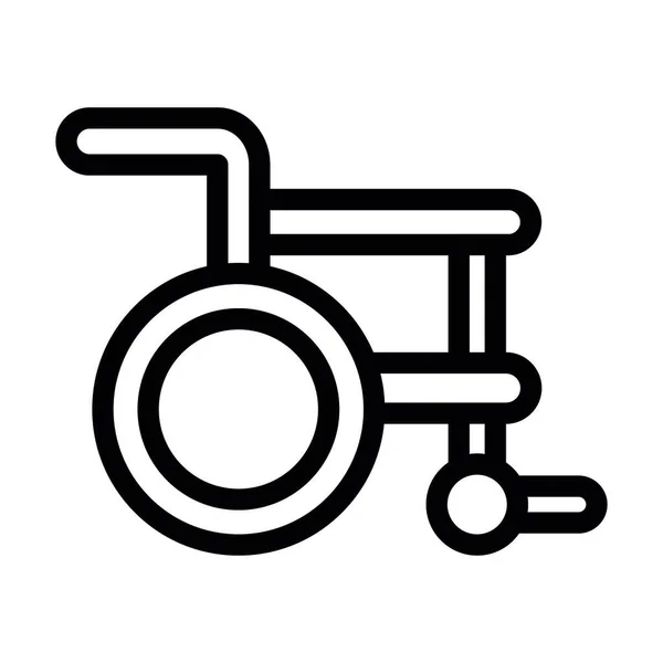 Radstuhl Vector Thick Line Icon Für Den Persönlichen Und Gewerblichen — Stockvektor