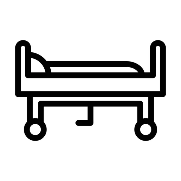 Bed Vector Thick Line Icon Personal Commercial Use — 스톡 벡터