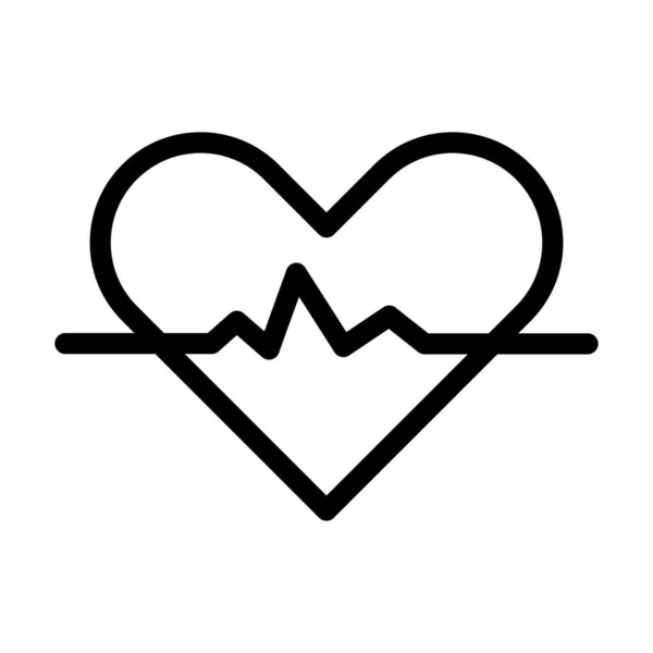 个人和商业用途的心跳矢量重线图标 — 图库矢量图片