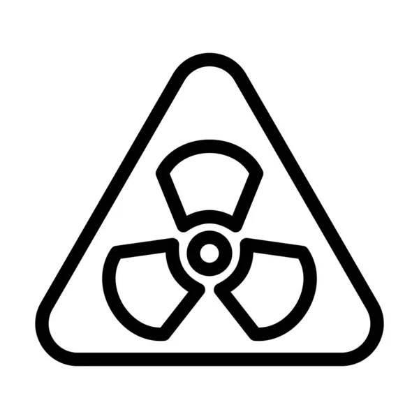Иконка Вектора Толстой Линии Радиационной Зоны Личного Коммерческого Использования — стоковый вектор