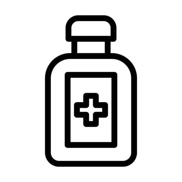 Medicine Bottle Vector Thick Line Icon Personal Commercial Use — Stock Vector