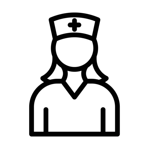 Ícone Grosso Linha Vetor Enfermeira Para Uso Pessoal Comercial — Vetor de Stock