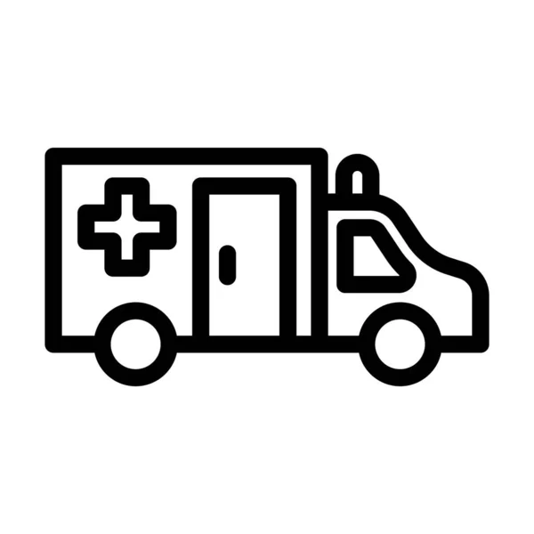 Ambulance Vector Thick Line Icon Für Den Persönlichen Und Kommerziellen — Stockvektor