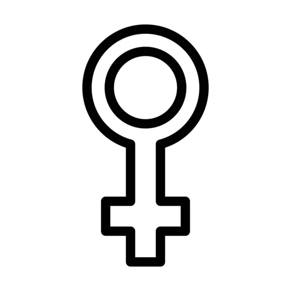 Símbolo Femenino Vector Thick Line Icono Para Uso Personal Comercial — Vector de stock