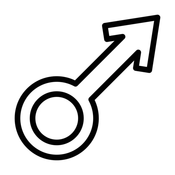 Ανδρικό Σύμβολο Διάνυσμα Παχιά Γραμμή Εικονίδιο Για Προσωπική Και Εμπορική — Διανυσματικό Αρχείο