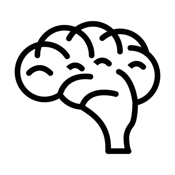 Εγκέφαλος Διάνυσμα Παχιά Γραμμή Εικονίδιο Για Προσωπική Και Εμπορική Χρήση — Διανυσματικό Αρχείο