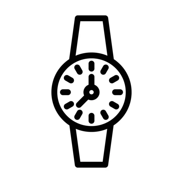 Reloj Casual Vector Línea Gruesa Icono Para Uso Personal Comercial — Archivo Imágenes Vectoriales
