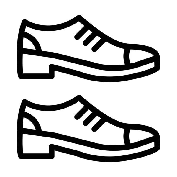 個人的および商業的使用のための正式な靴ベクトル太線アイコン — ストックベクタ