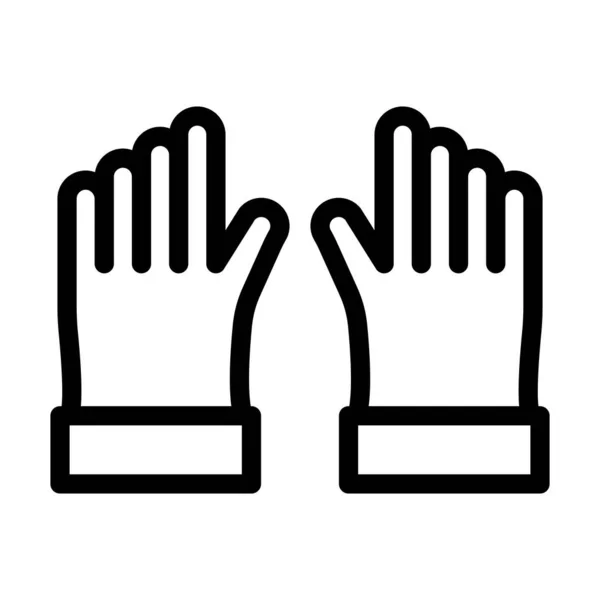 レザー手袋ベクトル厚いラインアイコン用個人的かつ商業的な使用 — ストックベクタ