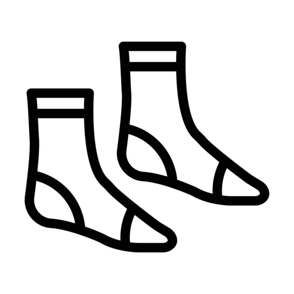 Pair Socks Vector Thick Line Icon Personal Commercial Use — Stock Vector