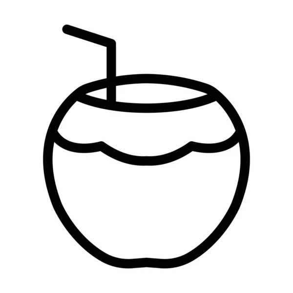 Coconut Vector Thick Line Icon Für Den Persönlichen Und Kommerziellen — Stockvektor