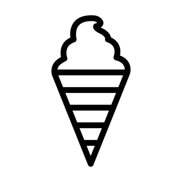 Ice Cream Vector Thick Line Icon Personal Commercial Use — 스톡 벡터