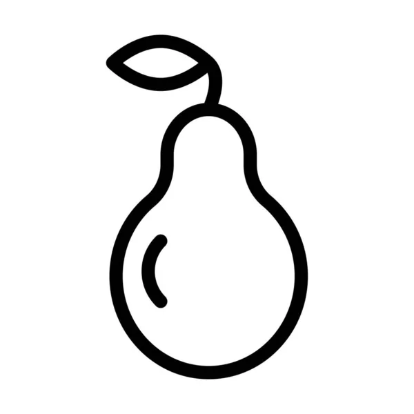 Pear Vector Thick Line Icon Für Den Persönlichen Und Kommerziellen — Stockvektor