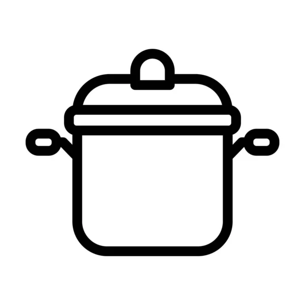 Cooking Pot Vector Thick Line Icon Personal Commercial Use — Stock Vector