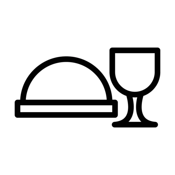Dinner Vector Thick Line Icon Für Den Persönlichen Und Kommerziellen — Stockvektor