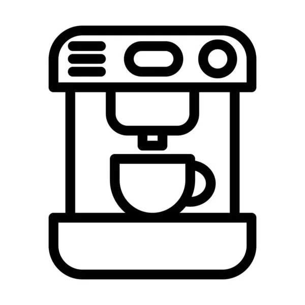 Coffee Machine Vector Thick Line Icon Personal Commercial Use — Stock Vector