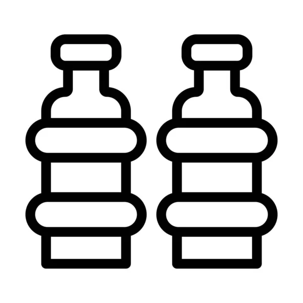 Две Бутылки Вектор Толстая Линия Икона Личного Коммерческого Использования — стоковый вектор