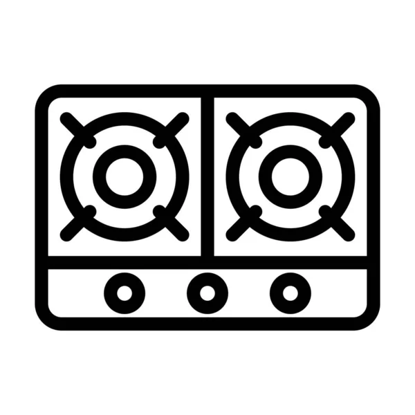 Kochherd Vector Thick Line Icon Für Den Persönlichen Und Kommerziellen — Stockvektor