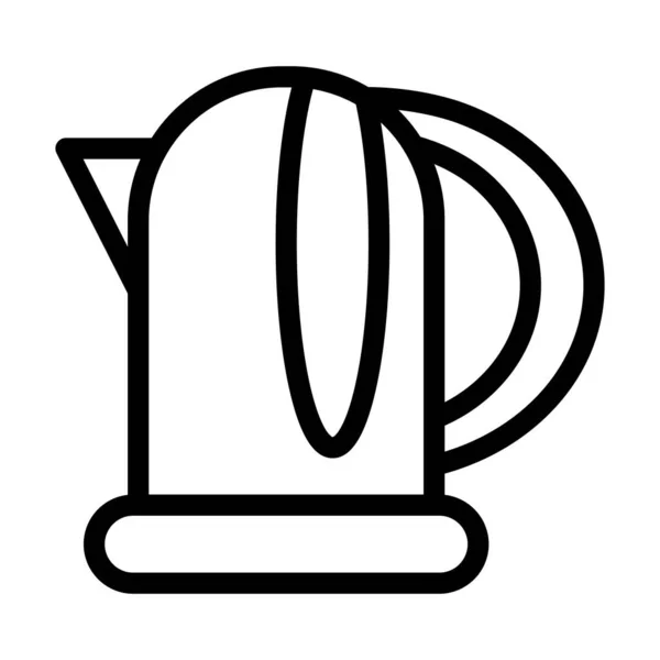 Wasserkocher Vector Thick Line Icon Für Den Persönlichen Und Kommerziellen — Stockvektor