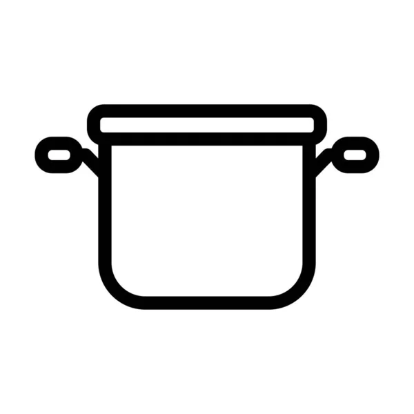スープポットベクトル 個人用および商業用の太線アイコン — ストックベクタ