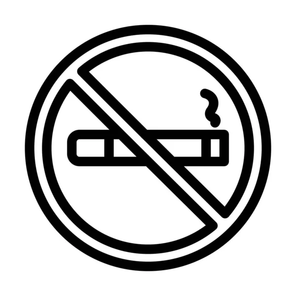 Tilos Dohányzás Vektor Vastag Vonal Ikon Személyes Kereskedelmi Használatra — Stock Vector