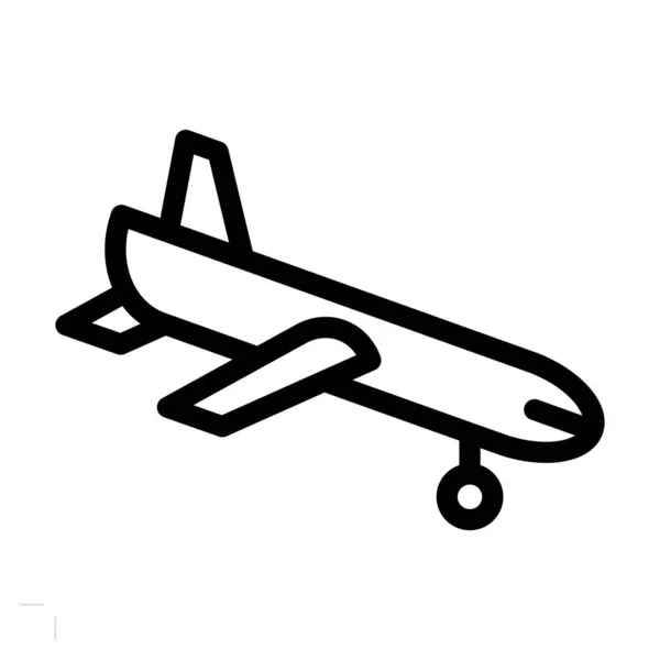 Landing Vector Thick Line Icon Für Den Persönlichen Und Kommerziellen — Stockvektor
